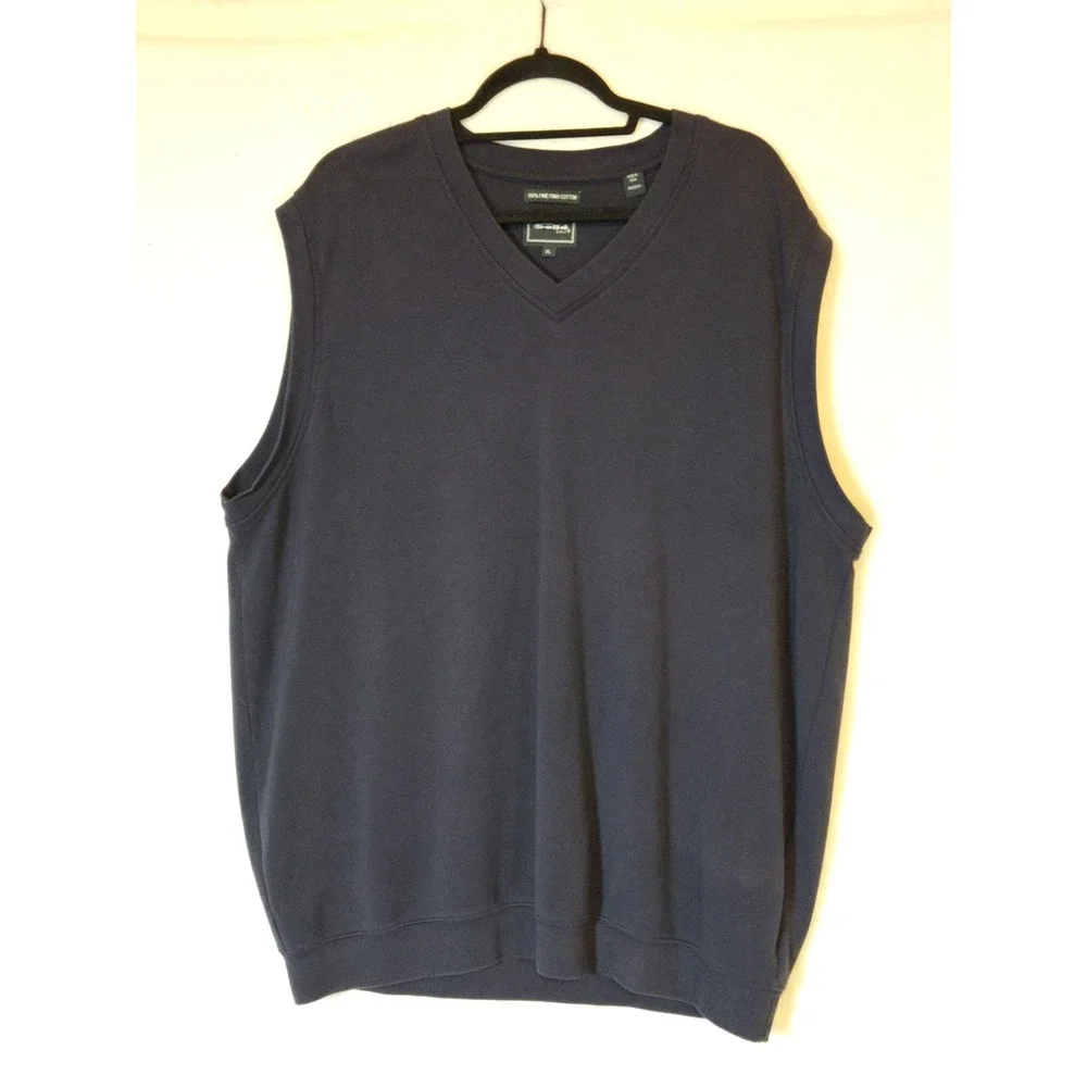 Bolle Men's XL Golf Vest Navy Blue 100%‎ Fine Pima Cotton X-Large